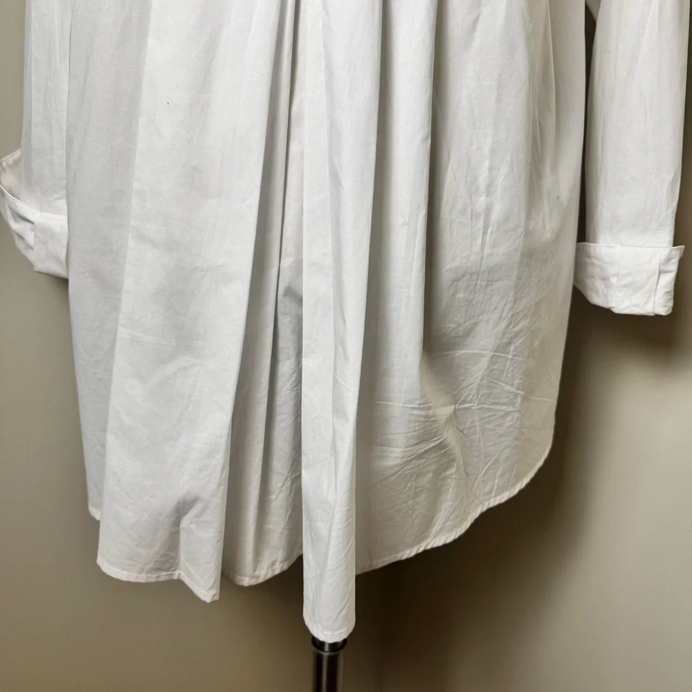 RAVEL Bow Back 100% Cotton Button Front Dress Shirt WHITE / MEDIUM - Picture 12 of 14